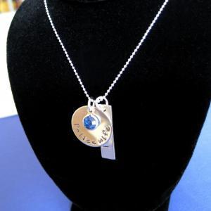 Police Wife Sterling Silver Hand Stamped Necklace..