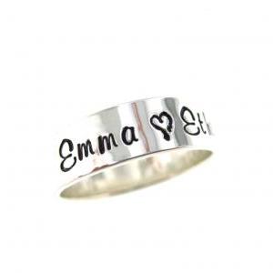 Personalized Ring - Sterling Silver Hand Stamped..
