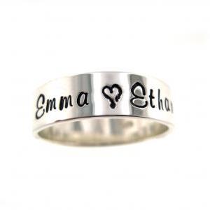 Personalized Ring - Sterling Silver Hand Stamped..