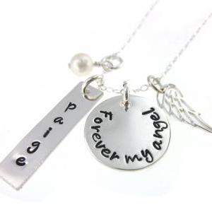 Forever My Angel - Hand Stamped Jewelry Memorial..