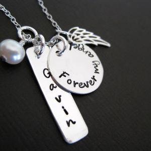 Forever My Angel - Hand Stamped Jewelry Memorial..