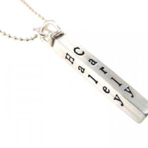 Hand Stamped Necklace - Swivel 360 Sterling Silver..