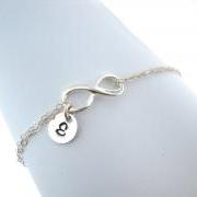Infinity Love Initial Bracelet - Sterling Silver Jewelry By Hannah Design