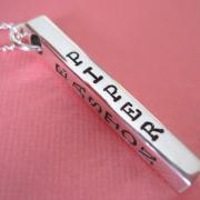 Hand Stamped Jewelry - Personalized Hand Stamped Sterling Silver Solid Bar Necklace