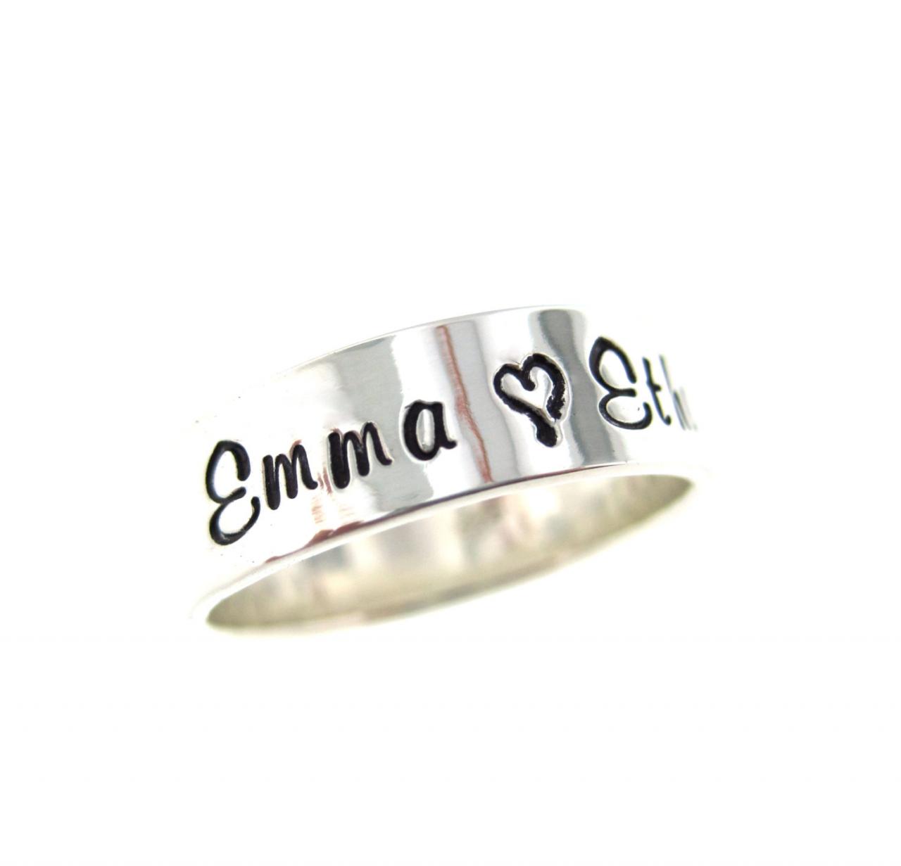 Personalized Ring - Sterling Silver Hand Stamped Jewelry