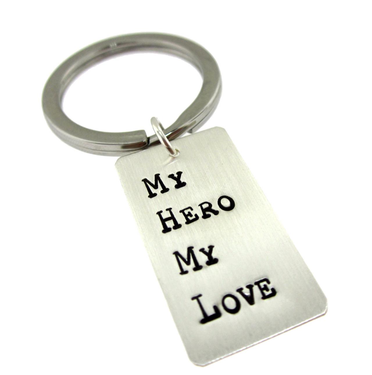 Personalized Rectangle Sterling Silver Key Chain For Him