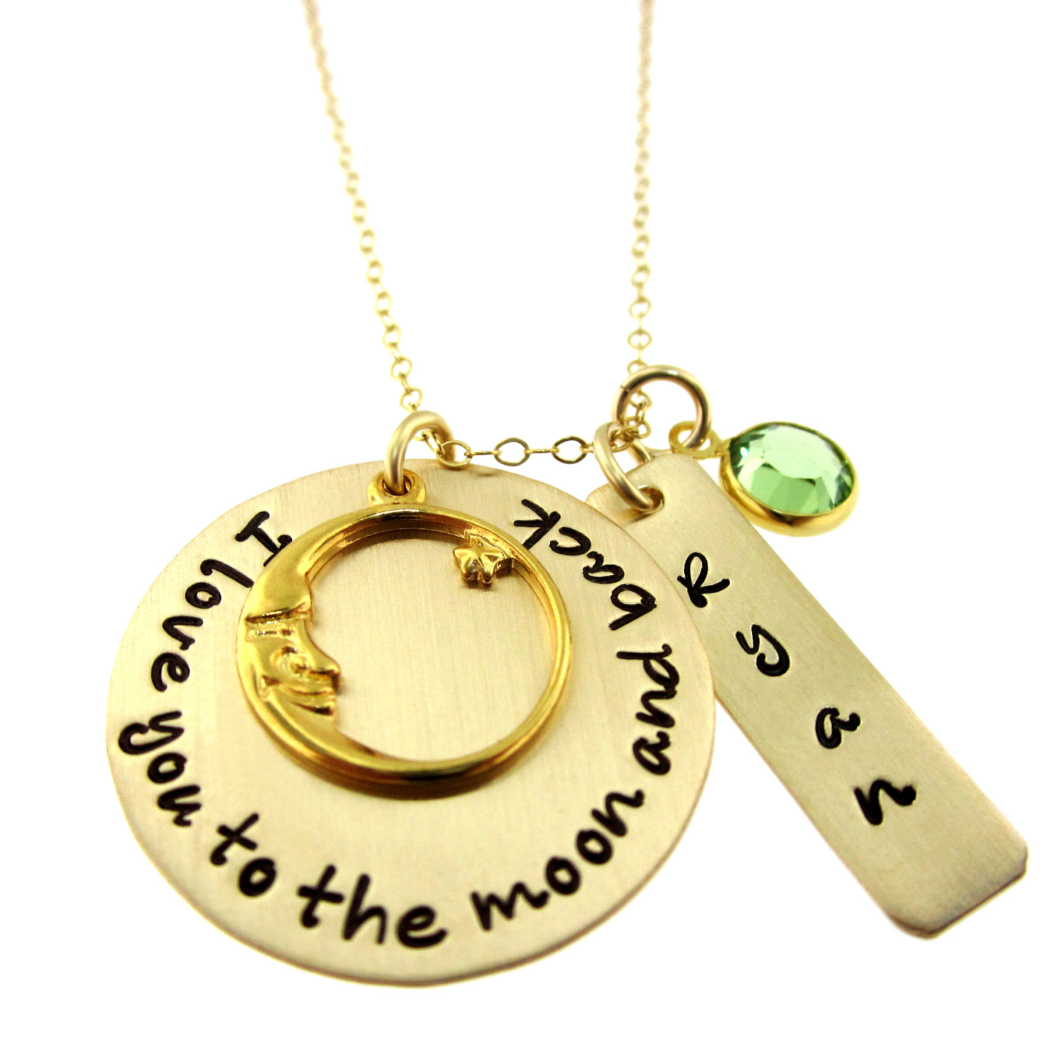 To the moon and back necklace white gold clearance